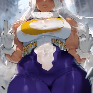 boku no hero academia, my hero academia, patreon, mirko, miruko, rumi usagiyama, usagiyama rumi, sinderellaart, angry, big breasts, breasts bigger than head, bunny ears, bunny girl, busty, curvaceous