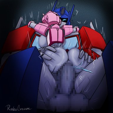 transformers, transformers g1, elita one, optimus prime, robocream, 1boy, 1girls, ass, ass focus, ass grab, balls, big ass, big balls, big butt, big penis