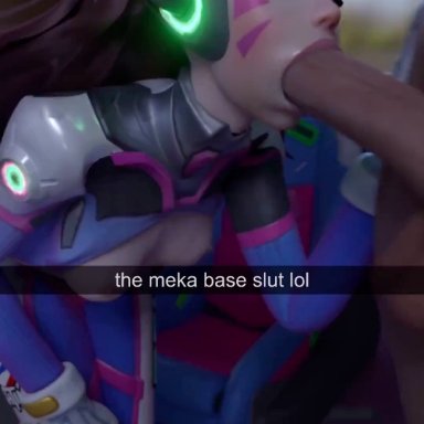 instagram, overwatch, d.va, hana song, 3dust, blowjob, breastless bodysuit, breasts out, brown hair, oral sex, sound, tagme, video