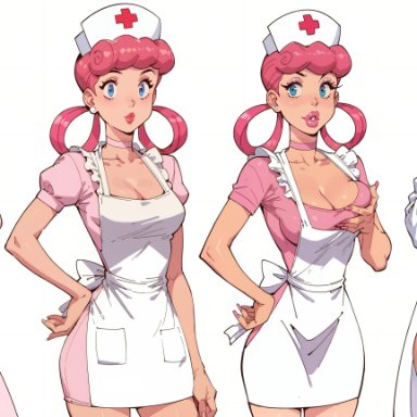 pokemon, nurse joy, fdpdablizzard998, ass expansion, bimbo, bimbo body, bimbofication, bimbofied, breast expansion, female, hair color change, hair growth, large ass, large breasts, lip expansion