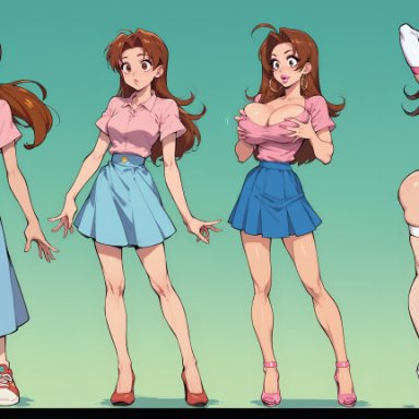 pokemon, delia ketchum (pokemon), fdpdablizzard998, ass expansion, bimbo, bimbo body, bimbofication, bimbofied, breast expansion, female, hair color change, hair growth, large ass, large breasts, lip expansion