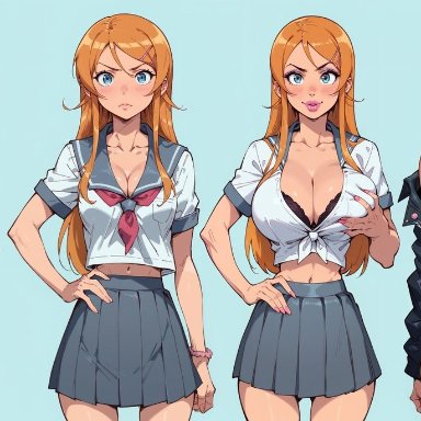 kirino kosaka, fdpdablizzard998, ass expansion, bimbo, bimbo body, bimbofication, bimbofied, breast expansion, female, hair color change, hair growth, large ass, large breasts, lip expansion, midriff