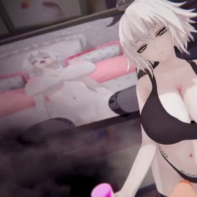 blacked, fate (series), fate/apocrypha, fate/grand order, jeanne alter, numbersguy, 1girls, 2boys, anus, areola, ass, big areola, big ass, big breasts, big nipples