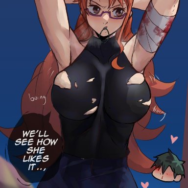 jujutsu kaisen, one piece, nami, zenin maki, zenin maki (cosplay), foonie xd, 2girls, big breasts, breasts, cosplay, female, female only, huge breasts, large breasts, long hair