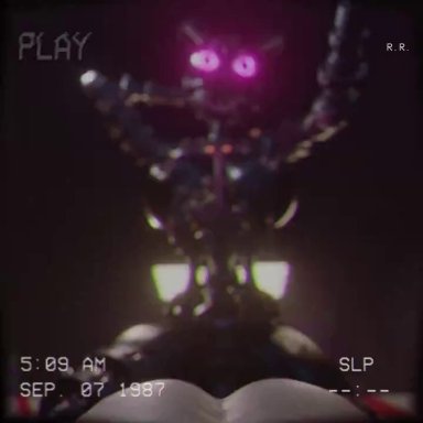 five nights at freddy's, endo (fnaf), glamrock endo, ray raider, animatronic, cowgirl position, endoskeleton, pov, robot, robot girl, vaginal penetration, video games, 3d, animated, sound