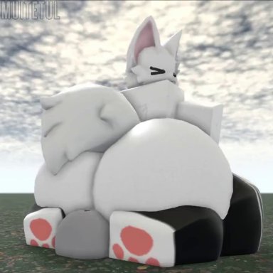 roblox, anon, boykisser, robloxian, silly cat (mauzymice), muitetul, 1boy, 1femboy, anthro, ass jiggle, ass on face, ass shake, big ass, big ass (male), big butt