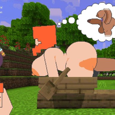 microsoft, minecraft, mojang, xbox game studios, alex (minecraft), efe (minecraft), xmelomor24x, 1futa, 1girls, ahe gao, all fours, alternate ass size, alternate body type, alternate breast size, ambiguous penetration